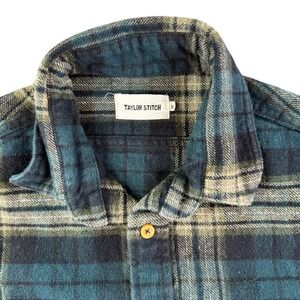 Taylor Stitch Blue and Tan Plaid Casual Button Down Shirt